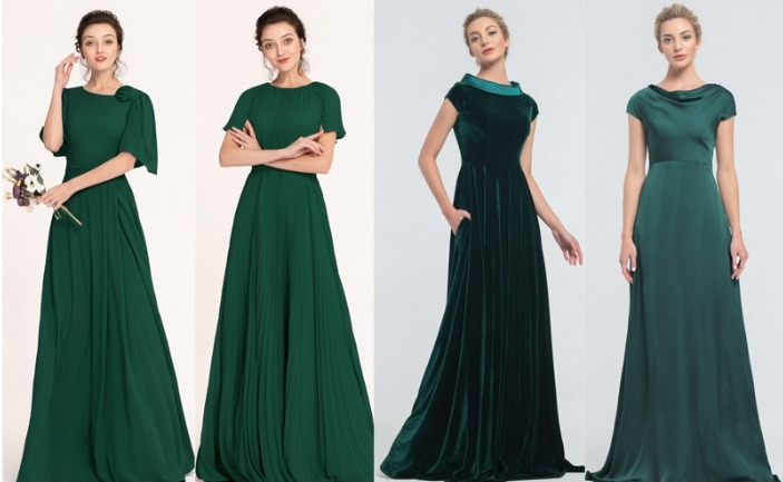 Falling for Fall: Where to Buy Hunter Green Bridesmaid Dresses  